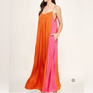 Strut & Bolt Pink & Orange Maxi Dress New w/o Tag Size L
